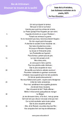 Les Animaux malades de la peste (Jean de La Fontaine) - Littérature : Secondaire 3 - PDF à imprimer