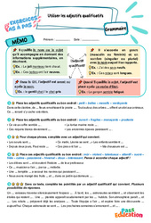 Utiliser les adjectifs qualificatifs - Exercices Pas à Pas : Primaire 5 - PDF à imprimer
