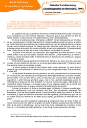 L’Autobiographie de Malcolm X (Malcolm X et Alex Haley) - Littérature : Secondaire 3 - PDF à imprimer