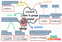 L'accord dans le groupe nominal - Carte mentale à co - construire : Primaire 2 - PDF à imprimer