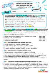 Identifier le mode indicatif - Fiches présent, imparfait, passé simple, futur, passé composé, plus - que - parfait - Exercices Pas à Pas : Primaire 6 - PDF à imprimer