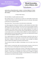 Lettre à Mélinée, Missak Manouchian - Littérature : Secondaire 3 - PDF à imprimer