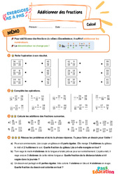 Additionner des fractions - Exercices Pas à Pas : Primaire 3 - PDF à imprimer