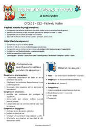 Le service public - Séquence - Fiche de préparation - EMC : Primaire 3 - PDF à imprimer