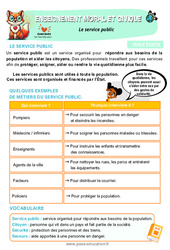 Le service public - Cours, Leçon - EMC : Primaire 3 - PDF à imprimer