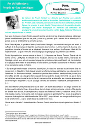 Dune, Frank Herbert - Littérature : Secondaire 3 - PDF à imprimer
