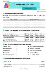 Les temps - Exercices avec les corrections : Primaire 3 - PDF à imprimer