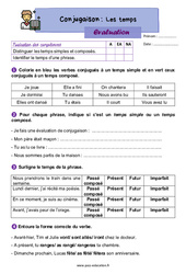 Les temps - Examen Evaluation avec la correction : Primaire 3 - PDF à imprimer