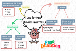 Les lettres finales muettes - Carte mentale à co - construire : Primaire 3 - PDF à imprimer
