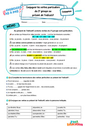 Conjuguer les verbes particuliers du 3e groupe au présent de l'indicatif - Exercices Pas à Pas : Secondaire 1 - PDF à imprimer