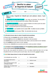 Identifier les valeurs de l’imparfait de l’indicatif - Exercices Pas à Pas : Secondaire 1 - PDF à imprimer