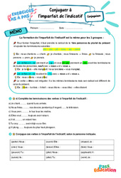 Conjuguer à l’imparfait de l'indicatif - Exercices Pas à Pas : Secondaire 1 - PDF à imprimer