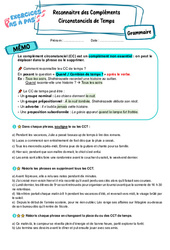 Reconnaitre des compléments circonstanciels de temps - Exercices Pas à Pas : Secondaire 1 - PDF à imprimer