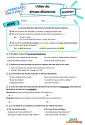 Utiliser des phrases déclaratives - Exercices Pas à Pas : Primaire 6 - PDF à imprimer