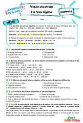Produire des phrases à la forme négative - Exercices Pas à Pas : Primaire 6 - PDF à imprimer