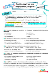 Produire des phrases avec des propositions juxtaposées - Exercices Pas à Pas : Primaire 6 - PDF à imprimer