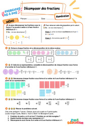Décomposer des fractions - Exercices Pas à Pas : Primaire 5 - PDF à imprimer