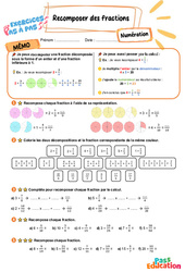 Recomposer des fractions - Exercices Pas à Pas : Primaire 5 - PDF à imprimer