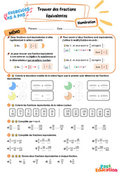 Trouver des fractions équivalentes - Exercices Pas à Pas : Primaire 5 - PDF à imprimer