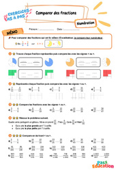 Comparer des fractions - Exercices Pas à Pas : Primaire 5 - PDF à imprimer