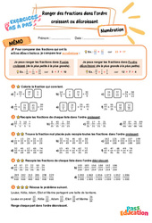 Ranger des fractions dans l’ordre croissant ou décroissant - Exercices Pas à Pas : Primaire 5 - PDF à imprimer