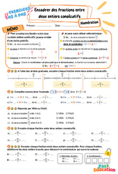 Encadrer des fractions entre deux entiers consécutifs - Exercices Pas à Pas : Primaire 5 - PDF à imprimer