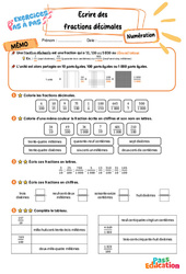 Ecrire des fractions décimales - Exercices Pas à Pas : Primaire 5 - PDF à imprimer