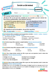 Enrichir un GN minimal - Exercices Pas à Pas : Primaire 5 - PDF à imprimer