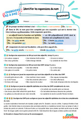 Identifier les expansions du GN - Exercices Pas à Pas : Primaire 5 - PDF à imprimer