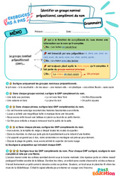 Identifier un groupe nominal prépositionnel complément du nom - Exercices Pas à Pas : Primaire 5 - PDF à imprimer