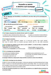 Reconnaître un adverbe et identifier ce qu’il accompagne - Exercices Pas à Pas : Primaire 5 - PDF à imprimer