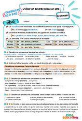 Utiliser un adverbe selon son sens - Exercices Pas à Pas : Primaire 5 - PDF à imprimer