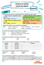Construire un adverbe à partir d’un adjectif - Exercices Pas à Pas : Primaire 5 - PDF à imprimer