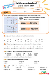 Multiplier un nombre décimal par un nombre entier - Exercices Pas à Pas : Primaire 5 - PDF à imprimer