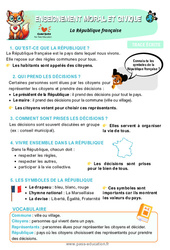 La République française - Cours, Leçon - EMC : Primaire 3 - PDF à imprimer