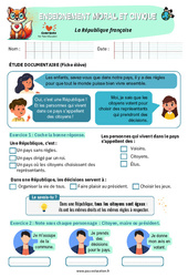 La République française - Exercices - EMC : Primaire 3 - PDF à imprimer