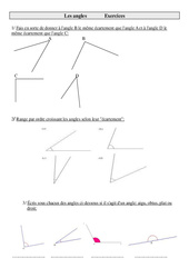 Angles - Exercices - Géométrie - Mathématiques : Primaire 5 - PDF à imprimer