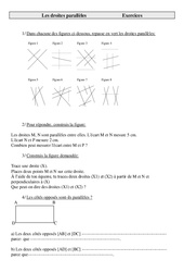 Droites parallèles - Exercices - Géométrie - Mathématiques : Primaire 5 - PDF à imprimer