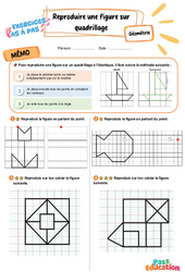 Reproduire une figure sur quadrillage - Exercices Pas à Pas : Primaire 3 - PDF à imprimer