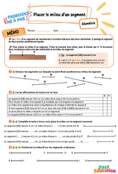 Placer le milieu d’un segment - Exercices Pas à Pas : Primaire 3 - PDF à imprimer