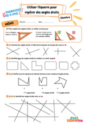 Utiliser l'équerre pour repérer des angles droits - Exercices Pas à Pas : Primaire 3 - PDF à imprimer