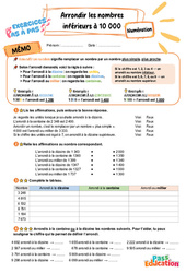 Arrondir les nombres inférieurs à 10 000 - Exercices Pas à Pas : Primaire 3 - PDF à imprimer
