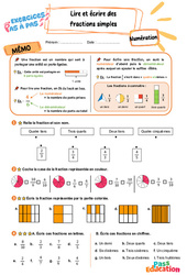 Lire et écrire des fractions simples - Exercices Pas à Pas : Primaire 3 - PDF à imprimer