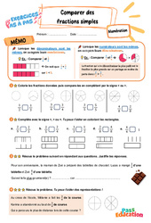 Comparer des fractions simples - Exercices Pas à Pas : Primaire 3 - PDF à imprimer