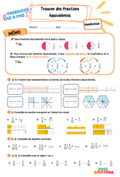 Trouver des fractions équivalentes - Exercices Pas à Pas : Primaire 3 - PDF à imprimer