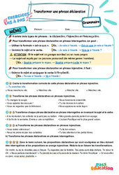 Transformer une phrase déclarative - Exercices Pas à Pas : Primaire 4 - PDF à imprimer