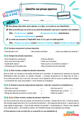 Identifier une phrase injonctive - Exercices Pas à Pas : Primaire 4 - PDF à imprimer