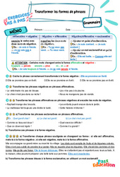 Transformer les formes de phrases - Exercices Pas à Pas : Primaire 4 - PDF à imprimer