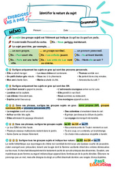 Identifier la nature du sujet - Exercices Pas à Pas : Primaire 5 - PDF à imprimer