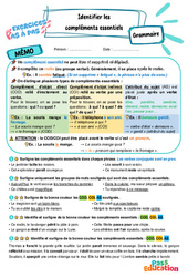 Identifier les compléments essentiels (COD, COI, AS) - Exercices Pas à Pas : Primaire 5 - PDF à imprimer